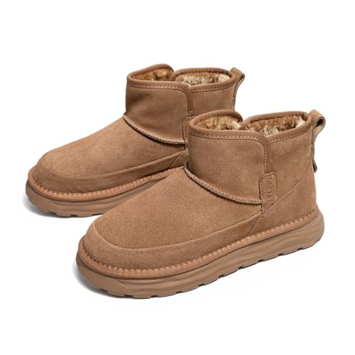 【購入不可】冬 achard] ムートンブーツ メンズ 無地 スエード ショート丈 ジッパー